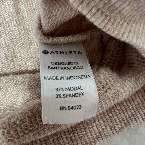 Athleta Criss Cross Pullover Medium M Long Sleeve Sweater Beige Oatmeal - Picture 8 of 10